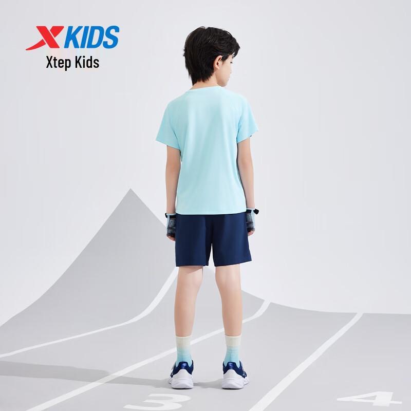 Xtep Kids' Unisex Big Letter Print Short Sleeve Knit Set