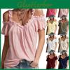 Rüschen-Schulterfrei Damen-Bluse Lockere Passform Sommer-Oberteil Lässiger Leichter Pullover für den Alltag
