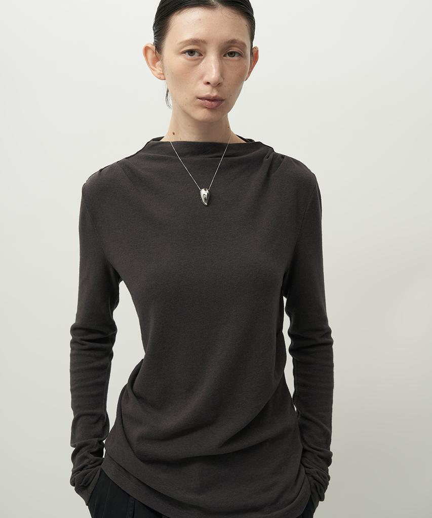 Leopeusaideuhwaiteulabel Drape Long Sleeve Charcoal