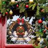 Snowflake Wall Clings Christmas Vintage Steam Train Static Window Sticker, 3D Broken Effect Glass Festive Film No-Adhesive Decal for Xmas Home