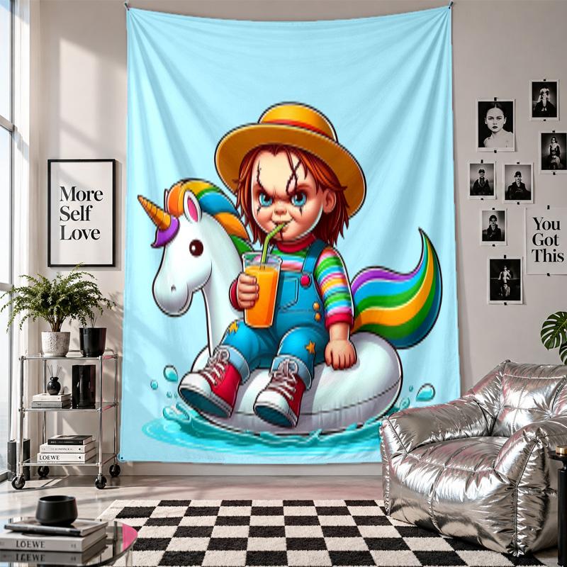Wall TapestryChucky Art Hanging Cloth Decorative Background Cover for Room Decoration