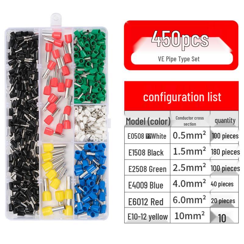 Cold-Pressed Copper Terminal Set with Crimping Pliers and Switch Panel