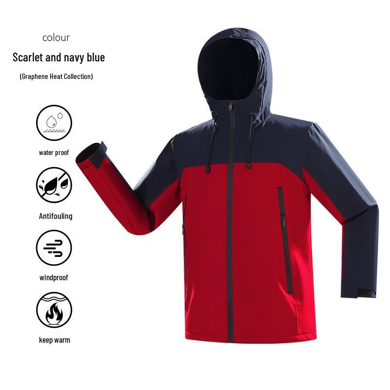 

Self-Heating Graphene Hooded Windbreaker - Thermal, Windproof, Waterproof, Anti-Static Workwear for Autumn & Winter. M