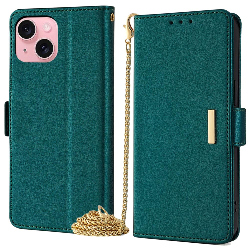 For iPhone 15 Case RFID Blocking Flip PU Leather Wallet Crossbody Phone Cover