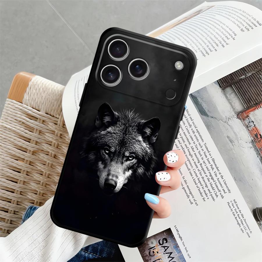 Funda Handyhülle Case für Apple iPhone 17 Pro Max 12 16 15 Pro 7 8 14 13 11 Air XR XS MAX Cooler Cartoon Wolf