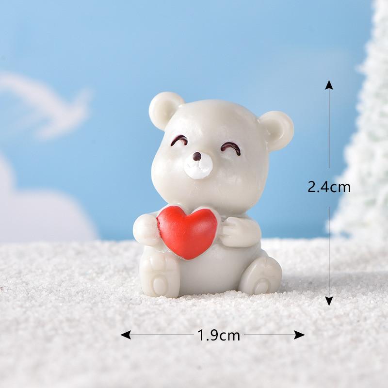 

Christmas Resin Snowman Micro Landscape Model Diy Statues Garden Ornament Gift Heart Bear