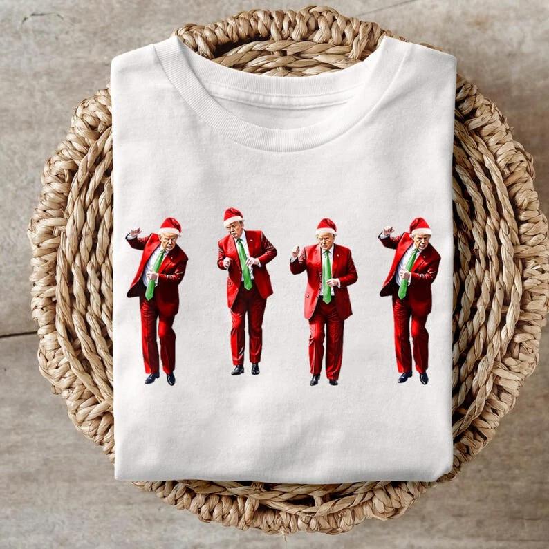 Trump Dance Christmas 2024 T-Shirt, Funny Santa Trump Republican Shirt Gift S