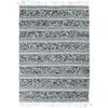 Living Room Rug In Cotton Relief Stripe White-black 190x290