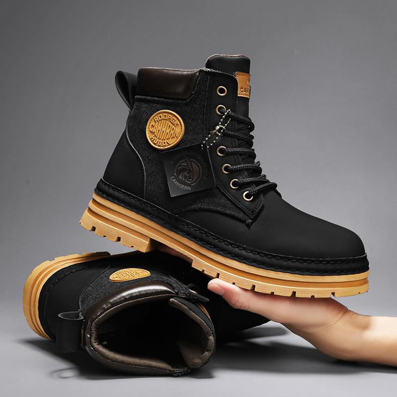 Fashion CYYTL Men Boots Winter Casual Shoes Designer Luxury Platform Cowboy Chelsea Tactical Military Work Safety Leather Ankle Sneakers