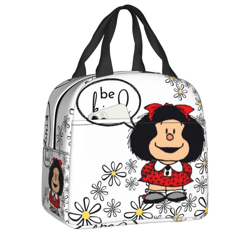 Benutzerdefinierte Manga Quino Mafalda Lunchtasche Herren Damen Kawaii Cartoon Warm Kühlbox Isoliert Lunchbox für Erwachsene Büro