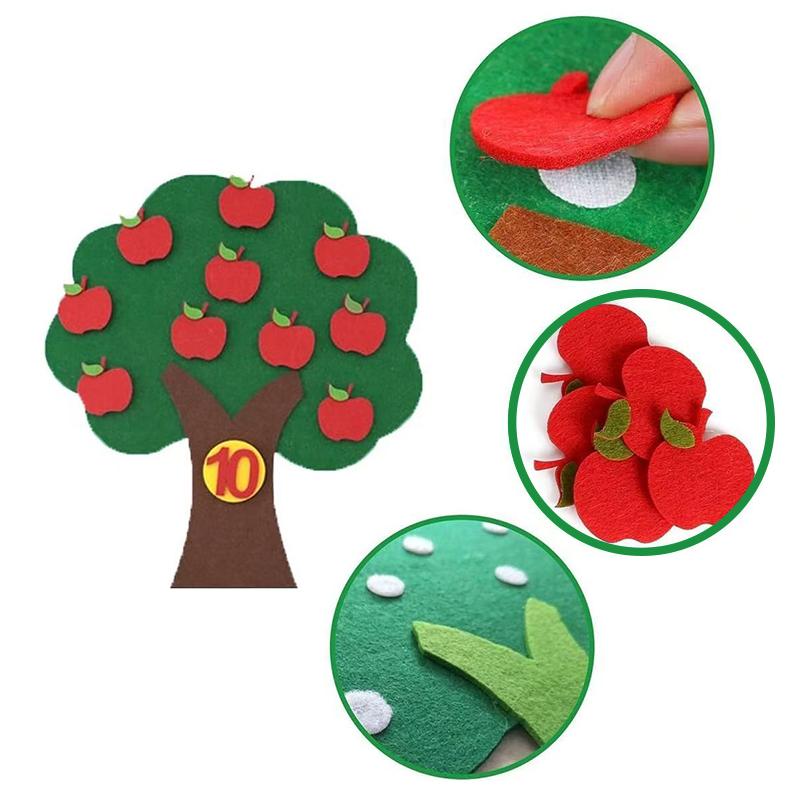 DIY Felt Fruit Tree Emotion Change Caterpillar Carrot Palm Crayon Non-woven Puzzle Felt Set Montessori Early Education Props ZYF