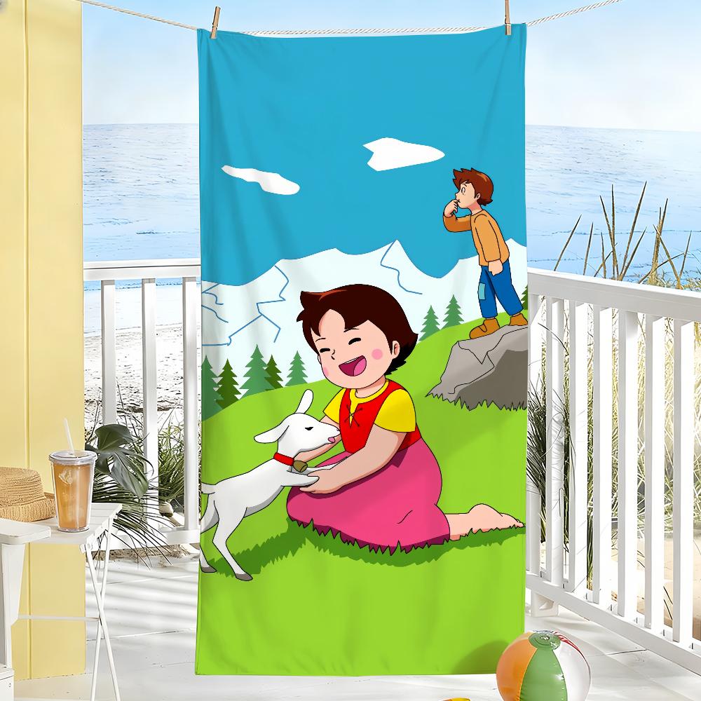 Asciugamano Carino Cartone Animato Bambina Heidi Morbido Regalo Piscina Per Viaggio Palestra Doccia Campeggio Asciugatura Rapida Sportivo Grandi Asciugamani da Spiaggia