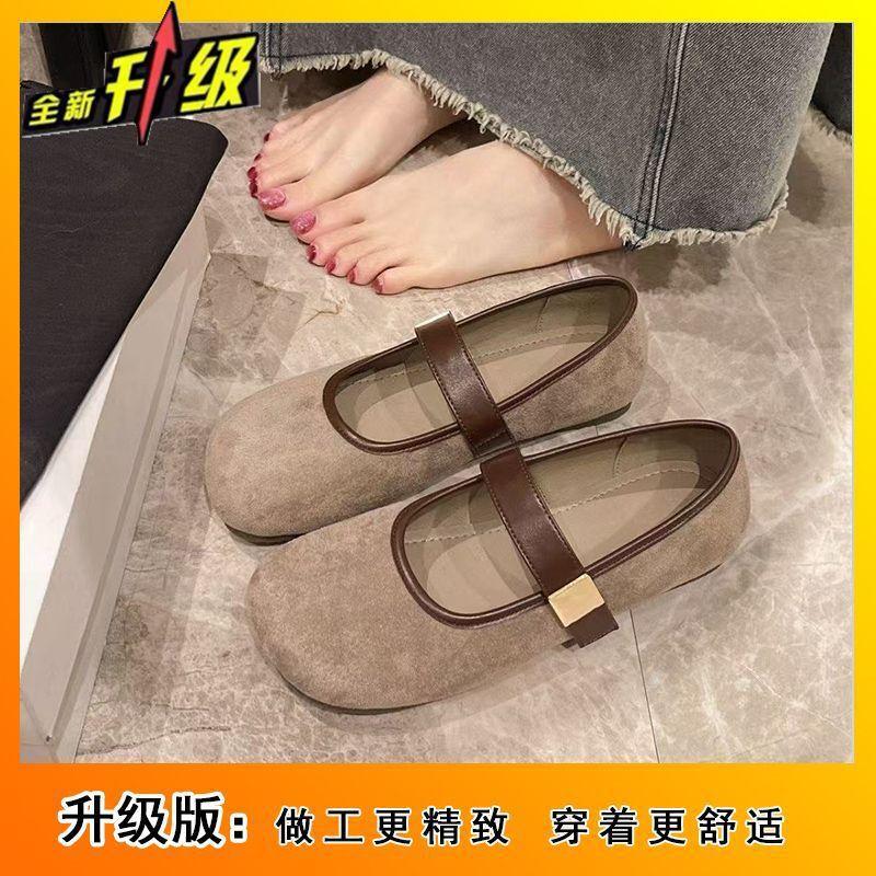 Retro flat-soled single shoes women's spring and summer new single shoes soft-soled fashionable versatile Doudou shoes
