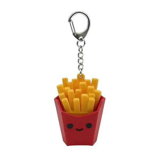 Umbra Studio Keychain Pendant, 3D Printed French Fries Shape Decompression Button, Noiseless Pressing Mini Portable A