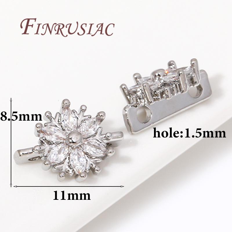 

18K Gold Plated 2 Hole Separators For Beads,Inlaid Zircon Beads Separators For Bracelets DIY Jewlery Making Supplies 2 pieces