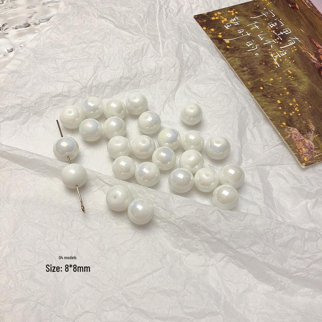 20pcs Transparent Lapis Blue and Orange Color Block Round Beads for DIY Earrings Jewelry Making