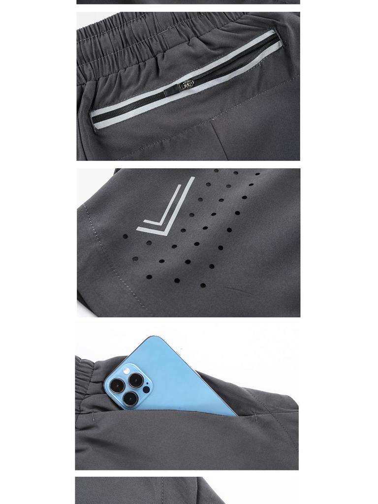 Herren Sommer Doppellagige Schnelltrocknende Lauf- & Basketballshorts