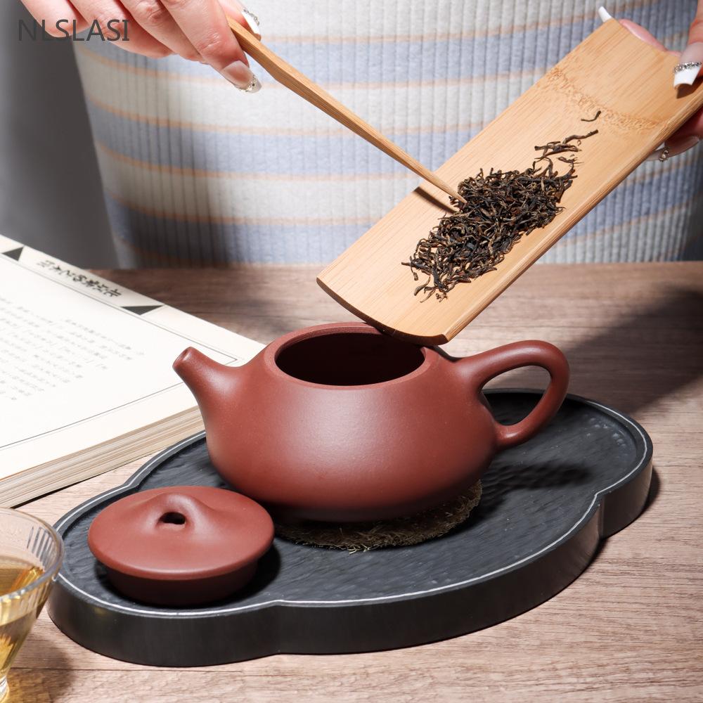 250ml Purple Clay Tea Pot Handmade Ball Hole Filter Stone Scoop Kettle Custom Raw Ore Zisha Tea Set Beauty Tea Infuser