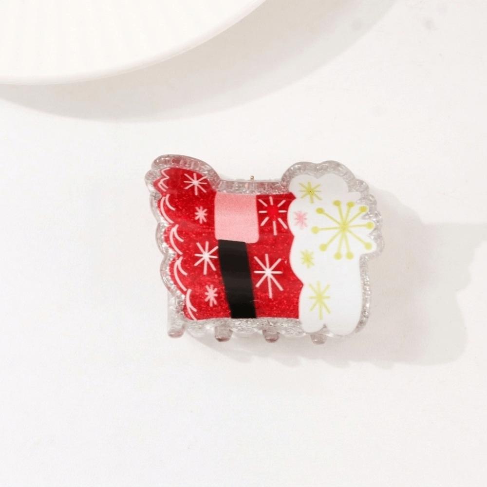 Elk Santa Claus Shark Clip Acrylic Cartoon Hair Grab Clip Fashion Christmas Tree Hair Claw Girl