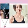 Luxurious Heart-shaped Necklace For Women Stylish Titanium Steel With Gemstone Inlay