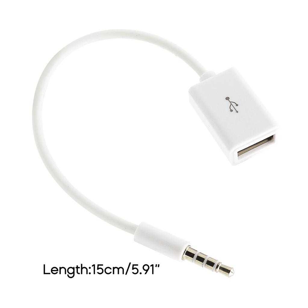 Cabo de áudio 3,5 mm macho para USB fêmea USB para conector auxiliar Cabo de áudio 3,5 mm Cabo conversor para dispositivos com conector de áudio AUX