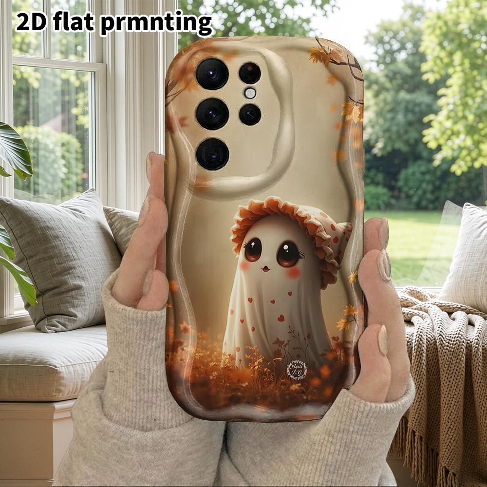 Phone Case: 2D Flat Samsung Galaxy A34 A35 M05 M06 S20 S22 S21 FE Plus 5G Protective Case, Couple Style, Ruffled Hat Ghost, Christmas and Halloween Gi