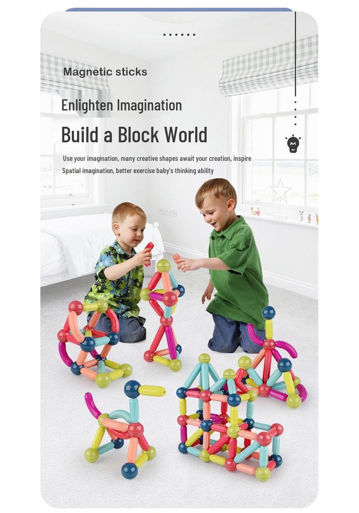 Cross-border Magic Magnetic Building Blocks for Toddlers - Educational and Versatile Magnet Sticks