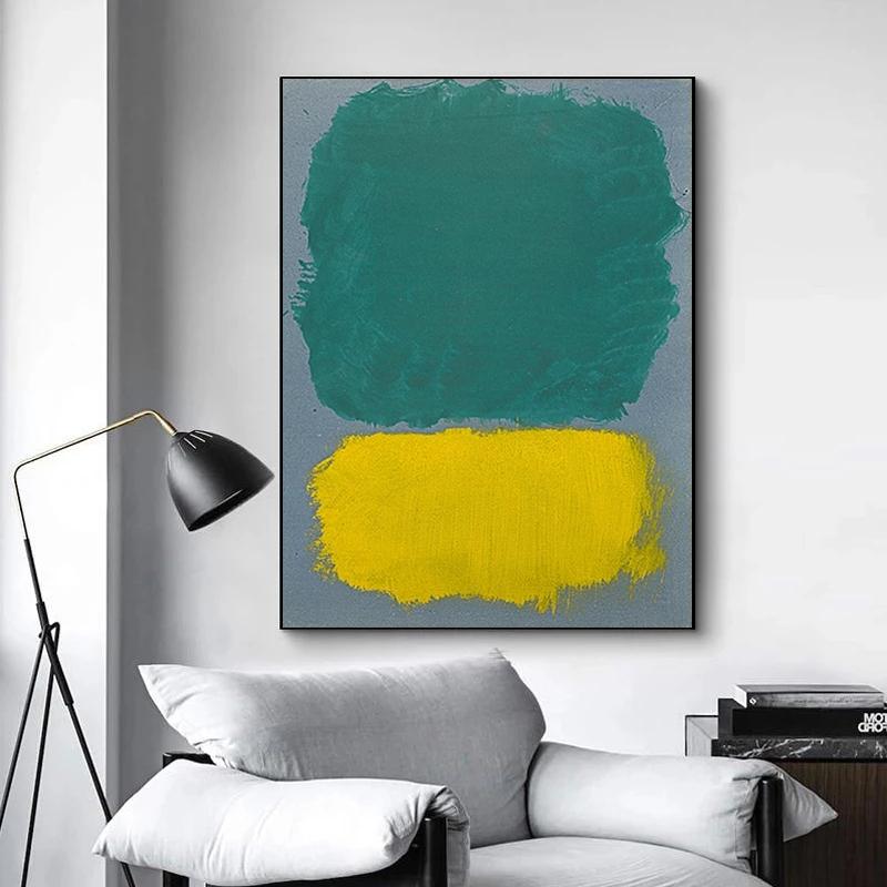 Abstrakte bunte Mark Rothko Fokus Leinwand Malerei moderne Poster und Druck Wandkunst Bilder für Wohnzimmer Dekoration Cuadros