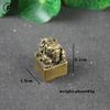Pure Copper Lion Seal Ornament Lucky Feng Shui Decorations Crafts Bronze Animal Miniature Figurine Home Office Decor Accessories