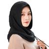 Sac Taske Knit Balaclava Neck with Hood for Cold Weather Women's Warmer/Scarf (Cable Knit, Black)
