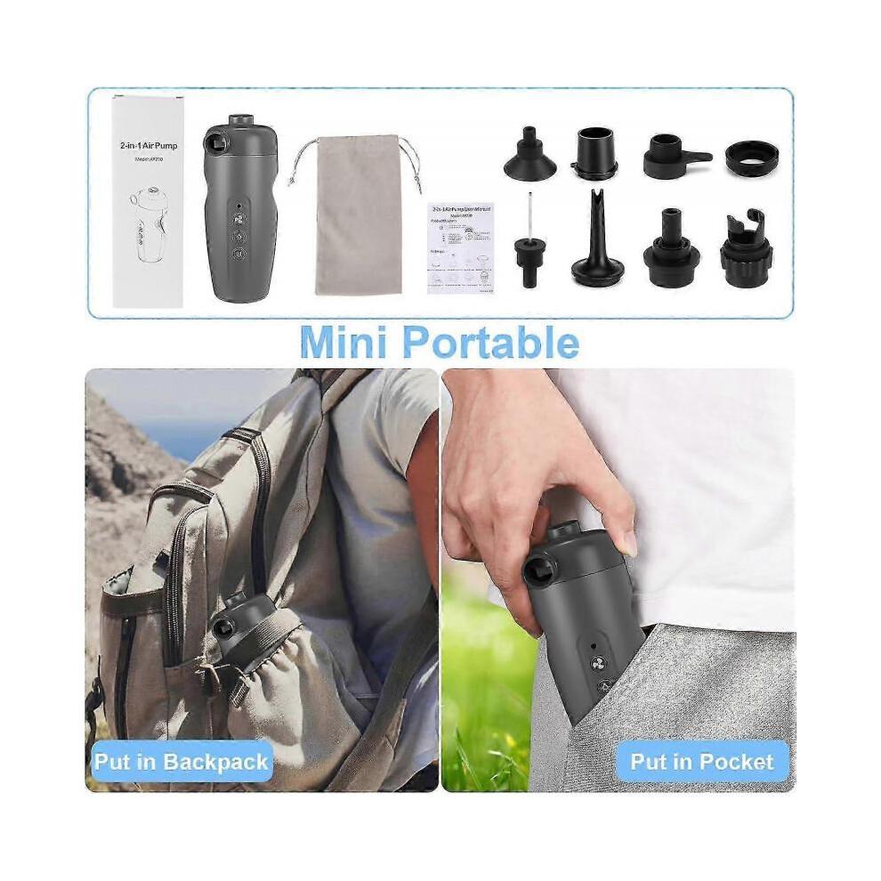 20PSI Electric Air Pump,Electric Inflator,with 7 Air Nozzles and Adapter, 2 In 1 Rapid Inflator/Deflator for Inflatable Boat/Kayak