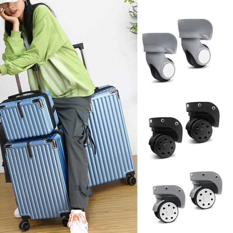 2Pcs Trolley Casters Replacement Heavy Duty Roller Wheel for Luggage Box Suitcase 360 Degree Swivel kit SilentWheel