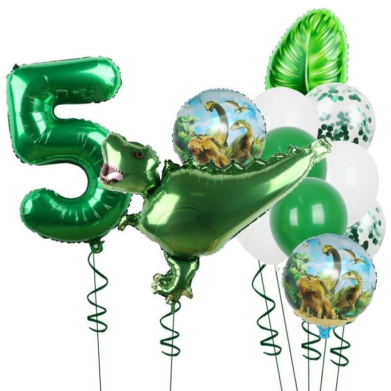 32Inch Green Dinosaur Balloon Suit For Birthday Party Decoration 12Pcs/Set Cute Self-Supporting Dinosaur Balloon Suitable Childr