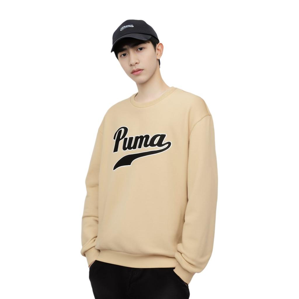PUMA Sweatshirts Men's Beige Crew Neck Moderate Other 534383-20