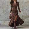 Elegant Zipper Lapel Pocket Dress for Women - European & American Fashion, 2025