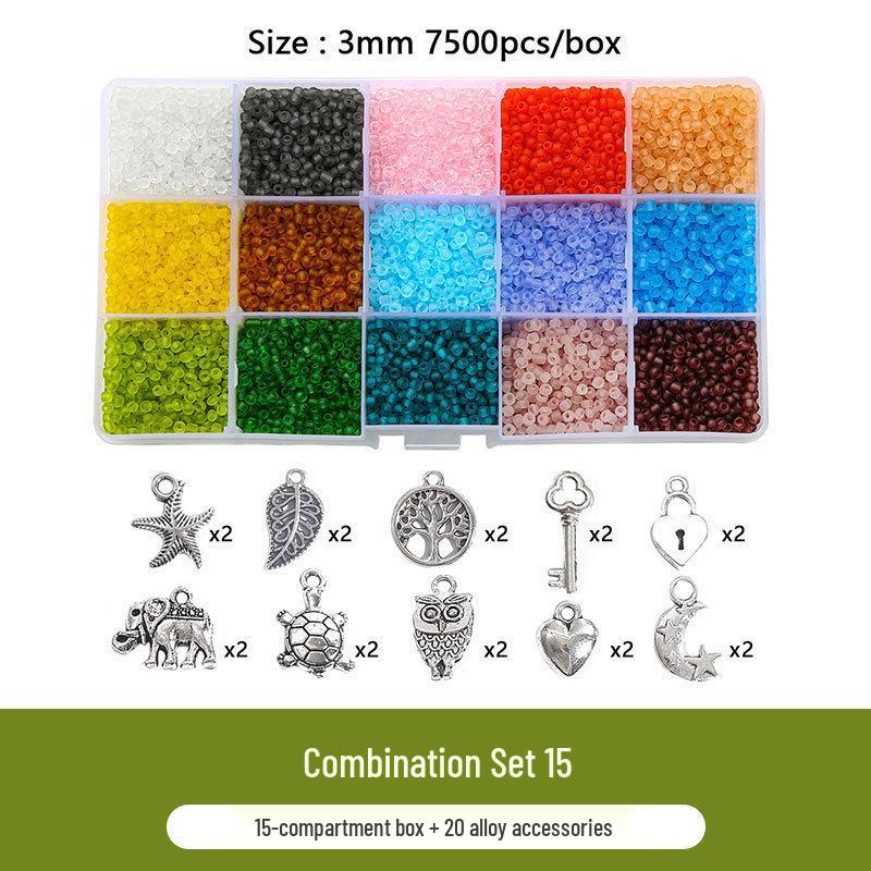 Kit DIY Colier și Brățară Mărgele de Sticlă Colorate (24 de Culori) cu Închizătoare Tip Homar