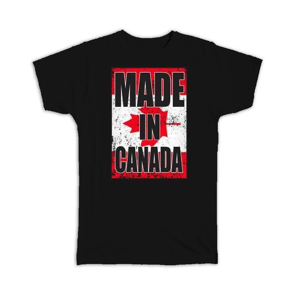 

Gift T-Shirt : Made In Canada Flag Retro Artistic Canadian Expat Country 2XL