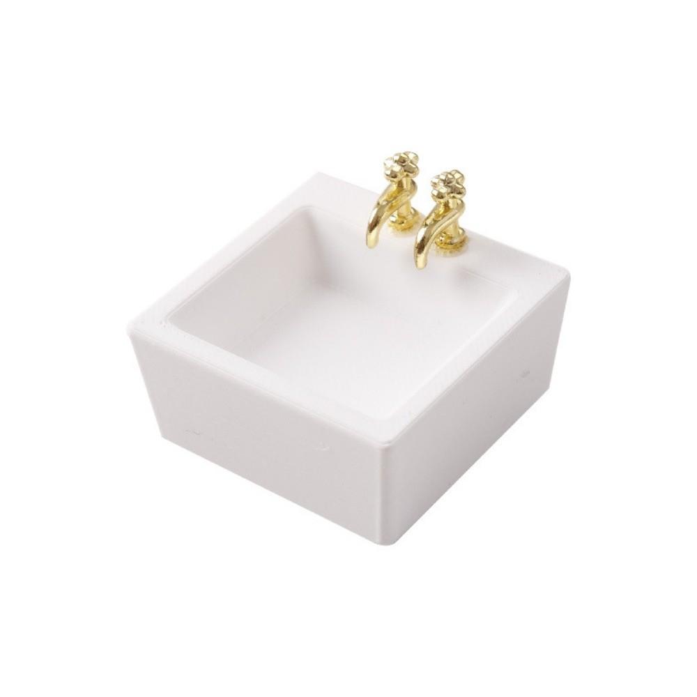 

1/12 Dollhouse Bathroom Sinks Golden Tap Dolls House Furniture Accessories Doll House Decor Style A