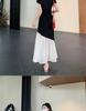 Plus Size Hepburn Style Color Block Patchwork Summer Dress