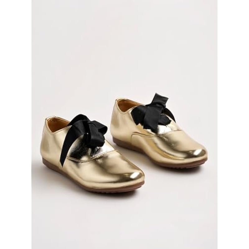 Shoetopia Girls Priya Golden Dress Shoe - 6 Uk (Girls-Priya-Golden) 6 UK золотой