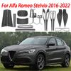 Auto Interior Accessories Sticker For Alfa Romeo Stelvio 2016- Carbon Style Inner Door Handle Storage Box Gear Shift Panel