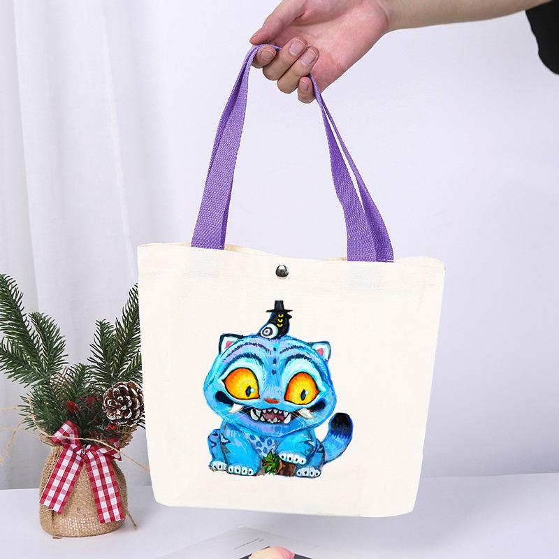 K-Pop Anime Cartoon Printed Student Fashion Casual Canvas Bag Going Out High Value Portable Shoulder Bag