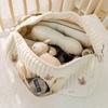 Embroidered Mom Bag Large Stroller Nappy Bag Portable Quilted Baby Diaper Caddy Organizer Multi-functional Handbag For Travel