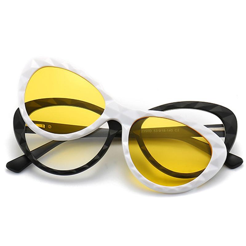 2350 TR90 Frame Women Cat Eyes Magnet Myopia Eyeglasses 0 -0.5 -1.0 -2.0 To -6.0 Sunglasses Clip Hyperopia +0.5 +1.0 +2.0 To +6