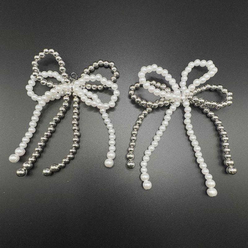 Korean Pearl Bow Shoe Buckle: Versatile Pearl String Shoe Accessory for Sneakers