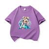 Kids Cotton T Shirt Princess Girl With Blue Unicorn Print Crew Neck Short Sleeve Tee Casual Boys Girls Summer Tops
