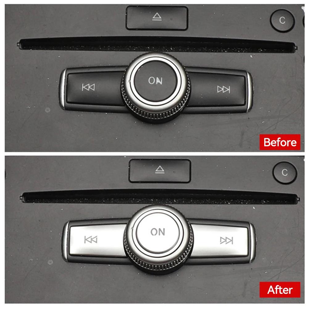 3Pcs/set Car Volume ON Buttons Cover Stickers Trim Auto Accessories For Mercedes Benz A B C ML CLS Class GLA200 ML GLK300 E260
