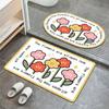 Sweet Flowers Diatom Mud Carpet Moisture-wicking Floor Mat Bathroom Easy To Dry Foot Mat Toilet Can Be Hand-washed Slip-resistant Mat Door Mat