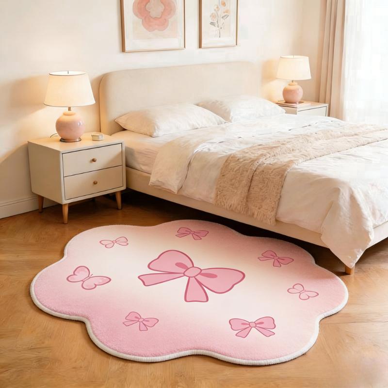 Bunte Blumenteppiche für das Wohnzimmer Flauschig Weicher Schlafzimmer Dekor Teppich Unregelmäßige Form Nachttischteppich Zuhause Dicke Plüsch Bodenmatte