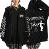 Limited Ghostemane Zipper Hoodie Graphic Print Hoodies Metal Rock Gothic Zip Up Hooded Sweatshirts Harajuku Streetwear Coats